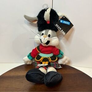 Vintage 2001 WARNER BROS STUDIO STORE BUGS BUNNY SCOTTISH SCOTLAND PLUSH RARE